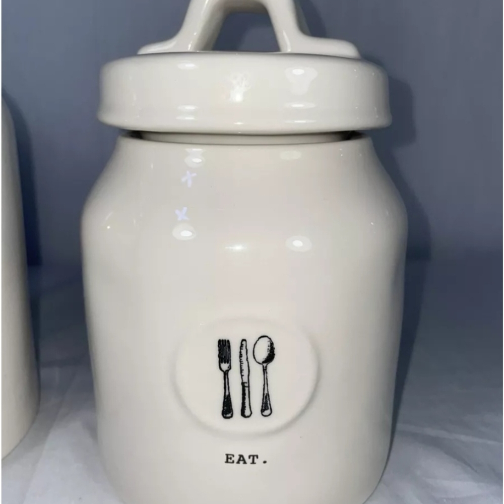 White Ceramic Kitchen Canister